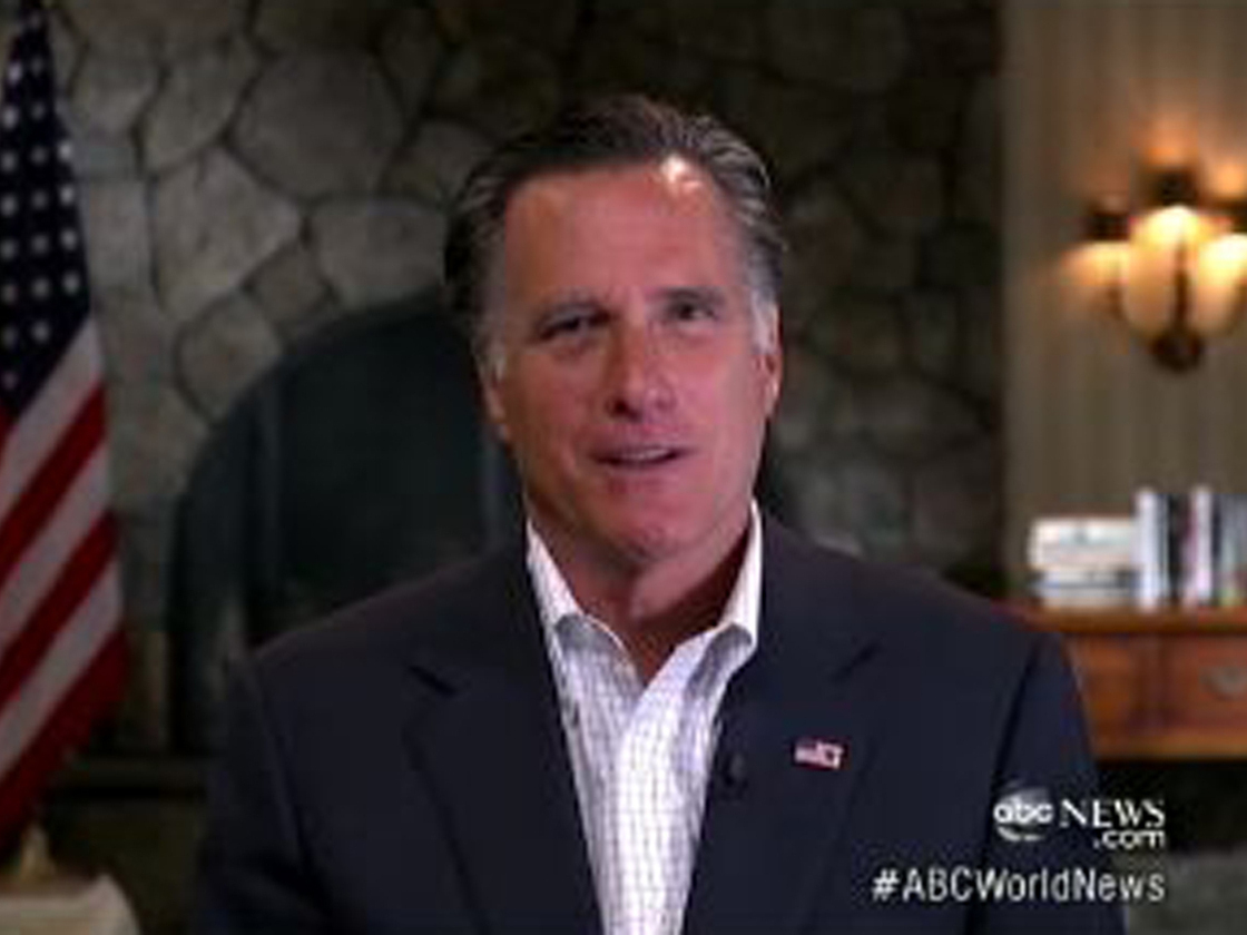 Mitt Romney appears on ABC News in one of the five TV interviews he did Friday. He mostly responded to comments from the Obama campaign about his role at Bain Capital.
