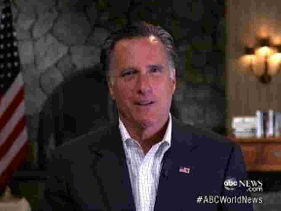 Mitt Romney appears on ABC News in one of the five TV interviews he did Friday. He mostly responded to comments from the Obama campaign about his role at Bain Capital.