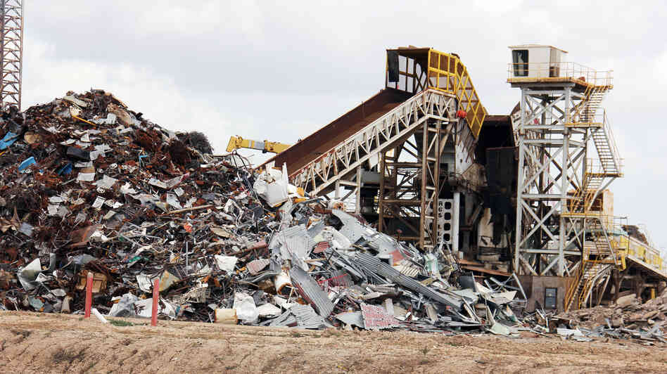 An industrial shredder at International Shipbreaking Ltd. in Brownsville, Texas. The landlocked city has become the hub of the U.S. ship-recycling industry.