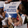 A young supporter of Republican presidential candidate Mitt Romney holds a sign during an election party at the Red Rock Casino in Las Vegas in February. A young supporter of Republican presidential candidate Mitt Romney holds a sign during an election party at the Red Rock Casino in Las Vegas in February.