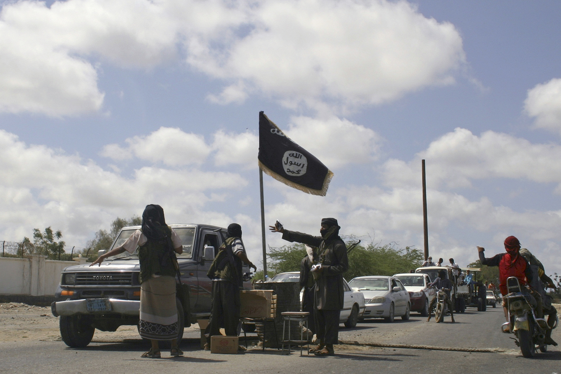 Members of Ansar al-Sharia, another al-Qaida-affiliated group, man a checkpoint at the southern Yemeni town of Jaar in April. Government troops recently retook areas in the country's restive south from militant control after a two-month offensive.