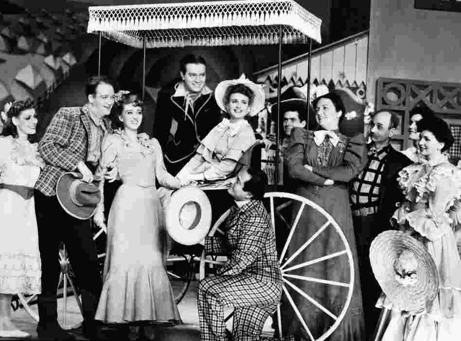 Her Broadway breakout role was Ado Annie (holding the hat) in the 1943 musical Oklahoma!