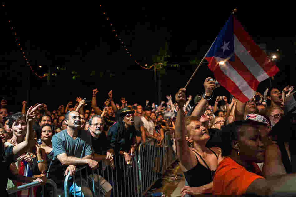 Puerto Rican flags waved throughout the crowd.