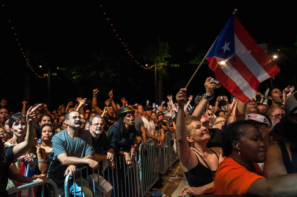 Puerto Rican flags waved throughout the crowd.