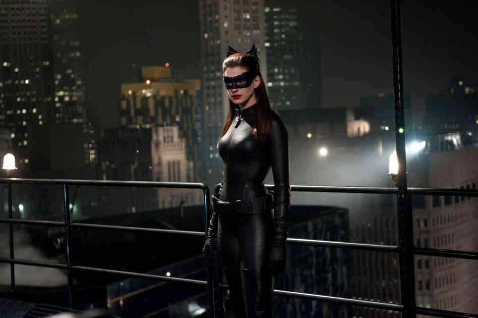 Anne Hathaway as Selina Kyle in The Dark Knight Rises.