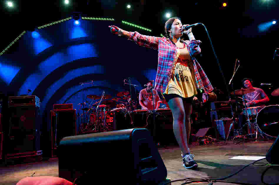 Chilean MC Ana Tijoux opened for Calle 13 during the 2012 Latin Alternative Music Conference showcase at Celebrate Brooklyn.