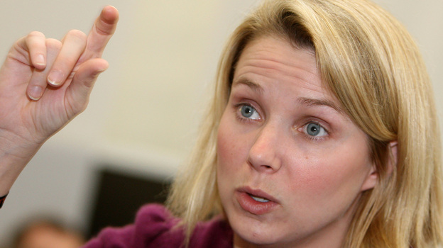 Marissa Ann Mayer gestures as she gives an interview in January of 2008. (AFP/Getty Images)