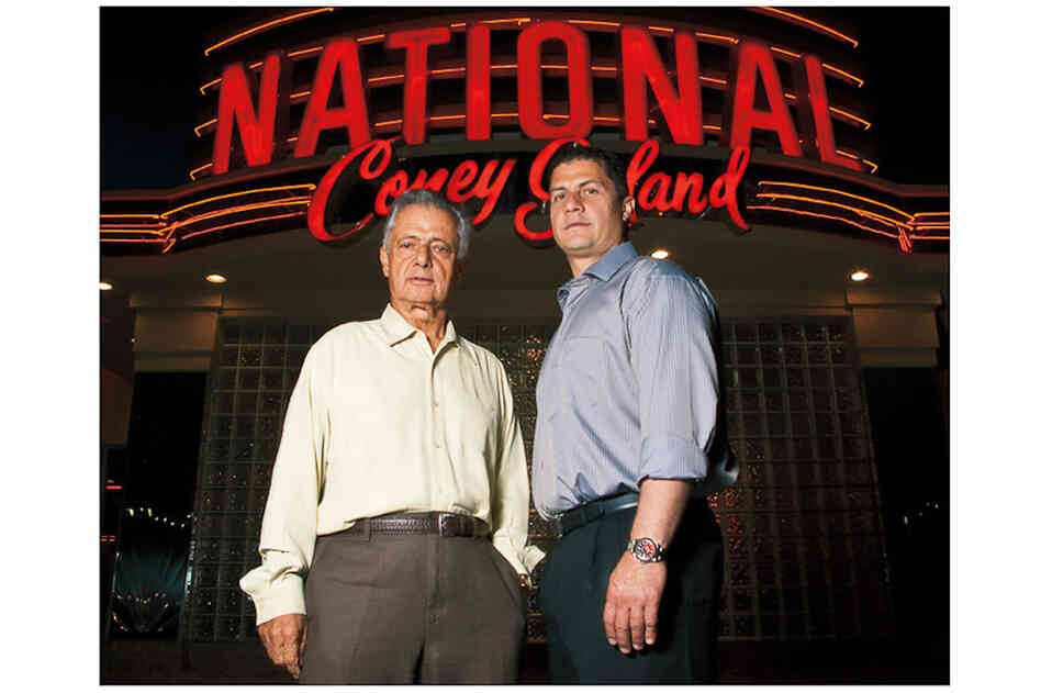 The late James Gifto (left) and Tom Giftos Jr. built  National Coney Island, an empire of more than 20 restaurants — in some cases, with three in a single town.