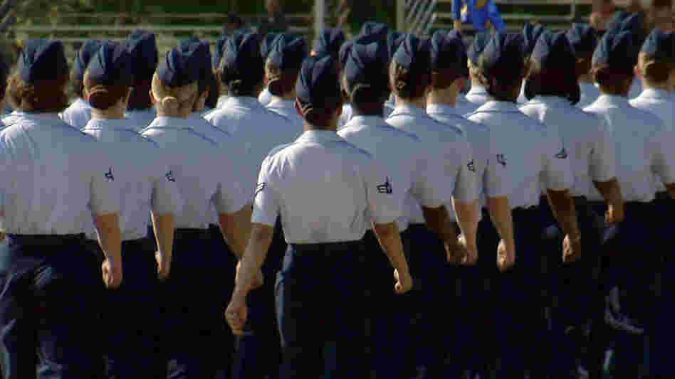 In this June 22 image made from video, female airmen march during graduation at Lackland Air Force Base in San Antonio. A widening sex scandal has rocked Lackland, one of the nation's busiest military training centers. A dozen instructors are being investigated for allegations ranging from abuse to rape. In this June 22 image made from video, female airmen march during graduation at Lackland Air Force Base in San Antonio. A widening sex scandal has rocked Lackland, one of the nation's busiest military training centers. A dozen instructors are being investigated for allegations ranging from abuse to rape.