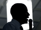 President Obama rips into his all-but-certain GOP foe, Mitt Romney, during a stop Monday at the Cincinnati Music Hall. Obama said Romney's tax plans would create 800,000 jobs — overseas. President Obama rips into his all-but-certain GOP foe, Mitt Romney, during a stop Monday at the Cincinnati Music Hall. Obama said Romney's tax plans would create 800,000 jobs — overseas.