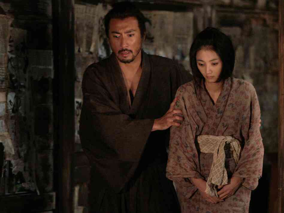 Hanshiro and Miho (Hikari Mitsushima) in one of the many flashbacks that director Takashi Miike uses to unfold the plot in Hara-Kiri: Death of a Samurai.