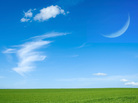 Crescent moon in a summer sky. Crescent moon in a summer sky.