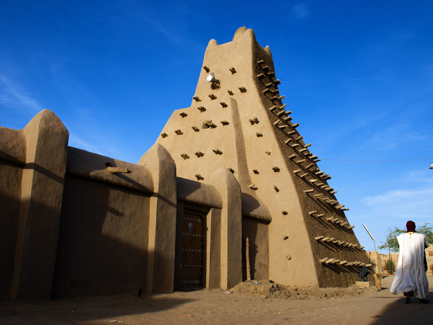 The Sankore mosque in Timbuktu dates from the 15th and 16th centuries. Islamist rebels who took over the city earlier this year have since started destroying ancient tombs and mosques like this one.