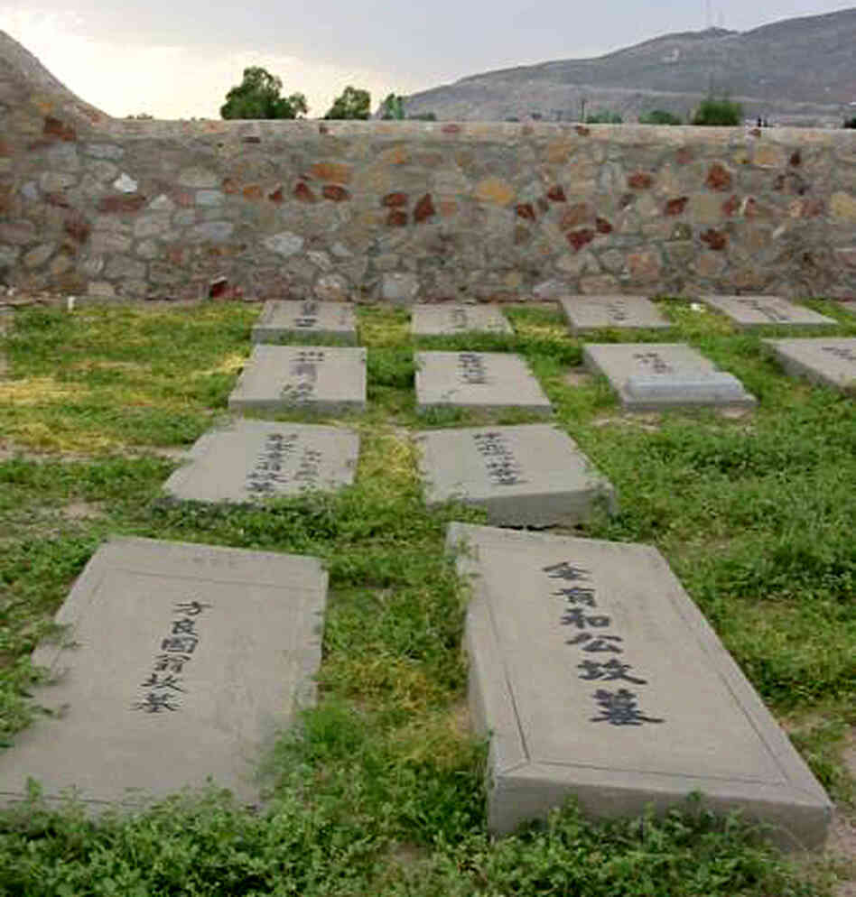 The cemetery holds the graves of men who came from China to build the intercontinental railroad in the 1800s.
