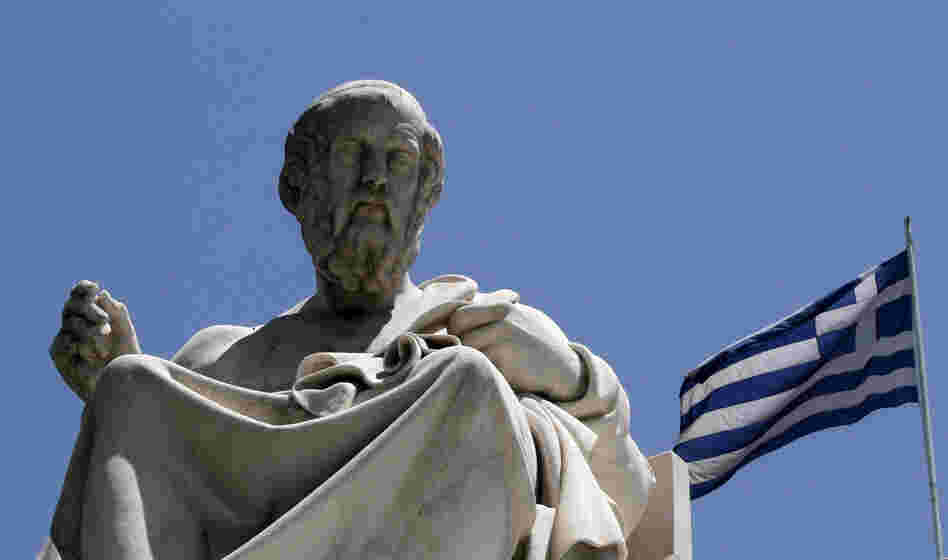The marble statue of Plato stands in front of the Athens Academy in Athens. The ancient Greek philosopher had his doubts about democracy.