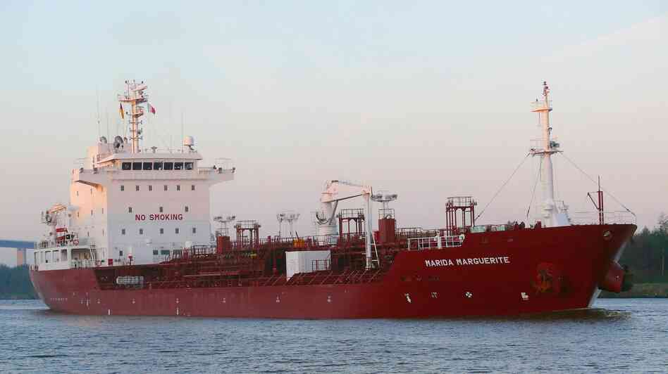 The German tanker Marida Marguerite, which was hijacked off the coast of Oman in 2010.