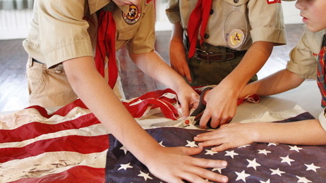 In Mississippi last month, scouts took part in a flag retirement ceremony. In Mississippi last month, scouts took part in a flag retirement ceremony.