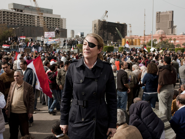 Veteran war correspondent Marie Colvin, shown here in Cairo, was killed in February while reporting in Homs, Syria.