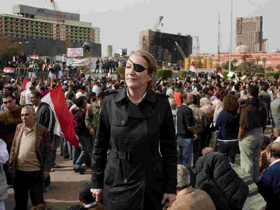 Veteran war correspondent Marie Colvin, shown here in Cairo, was killed in February while reporting in Homs, Syria.