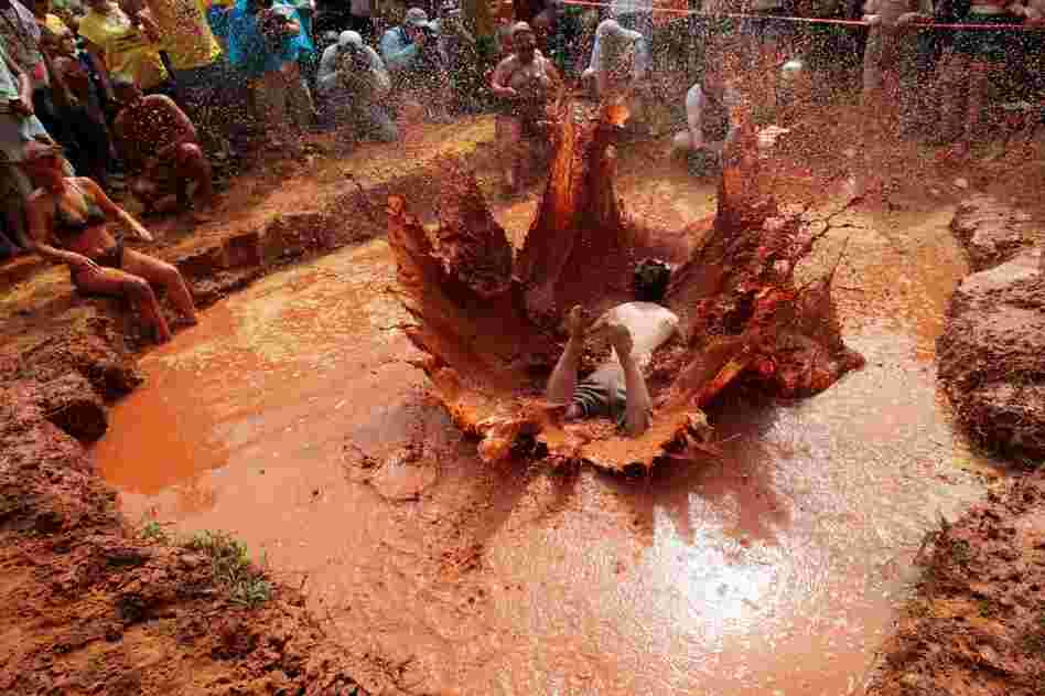 Mud pit belly flop, East Dublin, Ga.