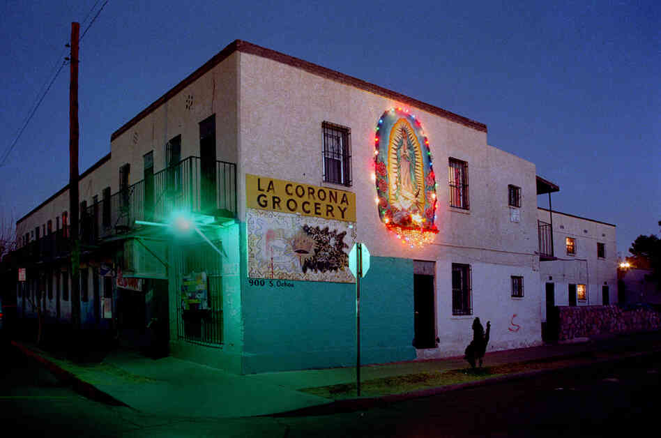 Segundo Barrio, El Paso, Texas, 2005. Many stores have come and gone in this building through the years. The residents of the Segundo Barrio community have maintained it on their own initiative, for decades, as far back as anyone can remember.