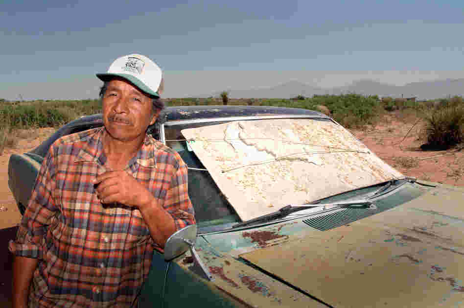 Martin at his home in Lomas de Poleo (northwest Juarez). Martin is one of the last residents of a little agriculture community, which has gone from 200 families to 12.
