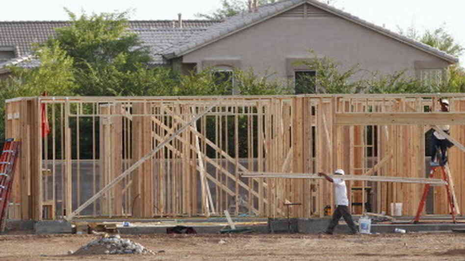 In Phoenix earlier this month, workers were framing this new home. In Phoenix earlier this month, workers were framing this new home.
