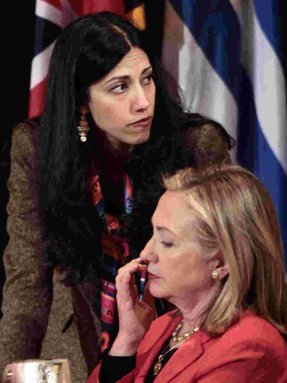 Secretary of State Hillary Clinton with aide Huma Abedin in September 2011.