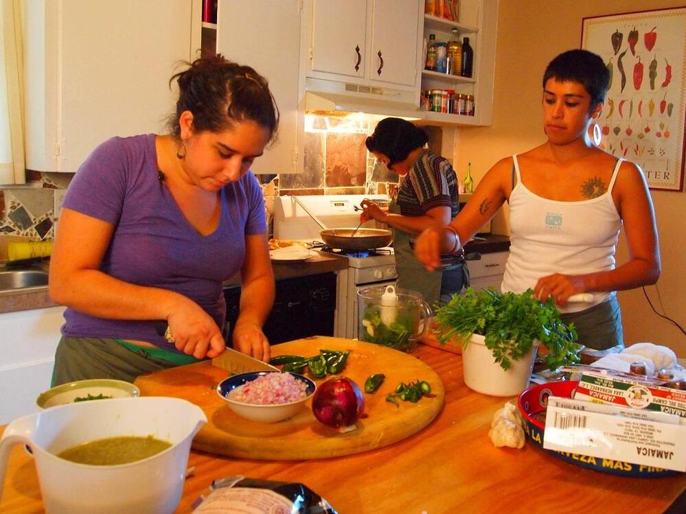 Raquel Rodriguez and Sylvia Barrios work at Yo Mama's Catering Cooperative, the first worker-owned catering business in Austin, Tx.