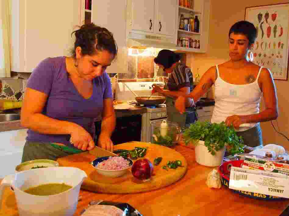 Raquel Rodriguez and Sylvia Barrios work at Yo Mama's Catering Cooperative, the first worker-owned catering business in Austin, Tx.