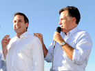 Former Minnesota Gov. Tim Pawlenty and GOP presidential candidate Mitt Romney campaign in Las Vegas on Oct. 17, 2011. Former Minnesota Gov. Tim Pawlenty and GOP presidential candidate Mitt Romney campaign in Las Vegas on Oct. 17, 2011.