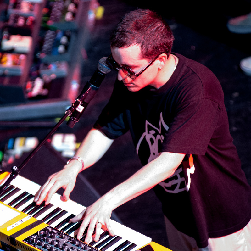 Alexis Taylor spent much of the night on his keyboard and MPC.
