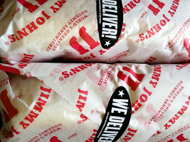 Jimmy John's sandwiches, wrapped and ready to go. (Flickr.com)