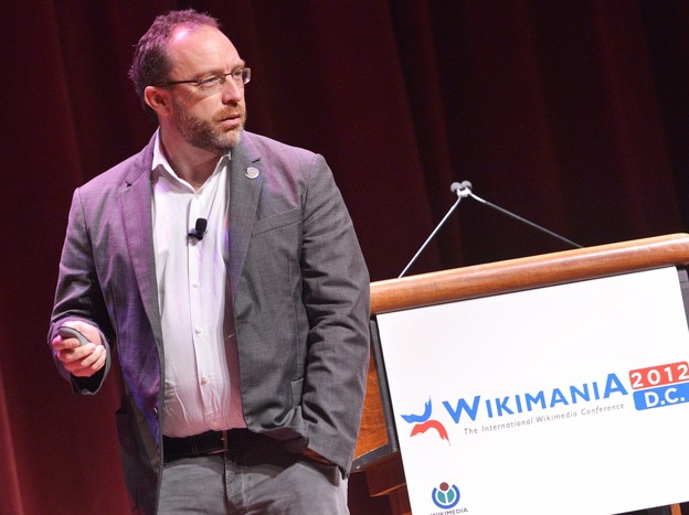 Wikipedia founder Jimmy Wales speaks during "Wikimania 2012," an international Wikimedia conference, in Washington, D.C.