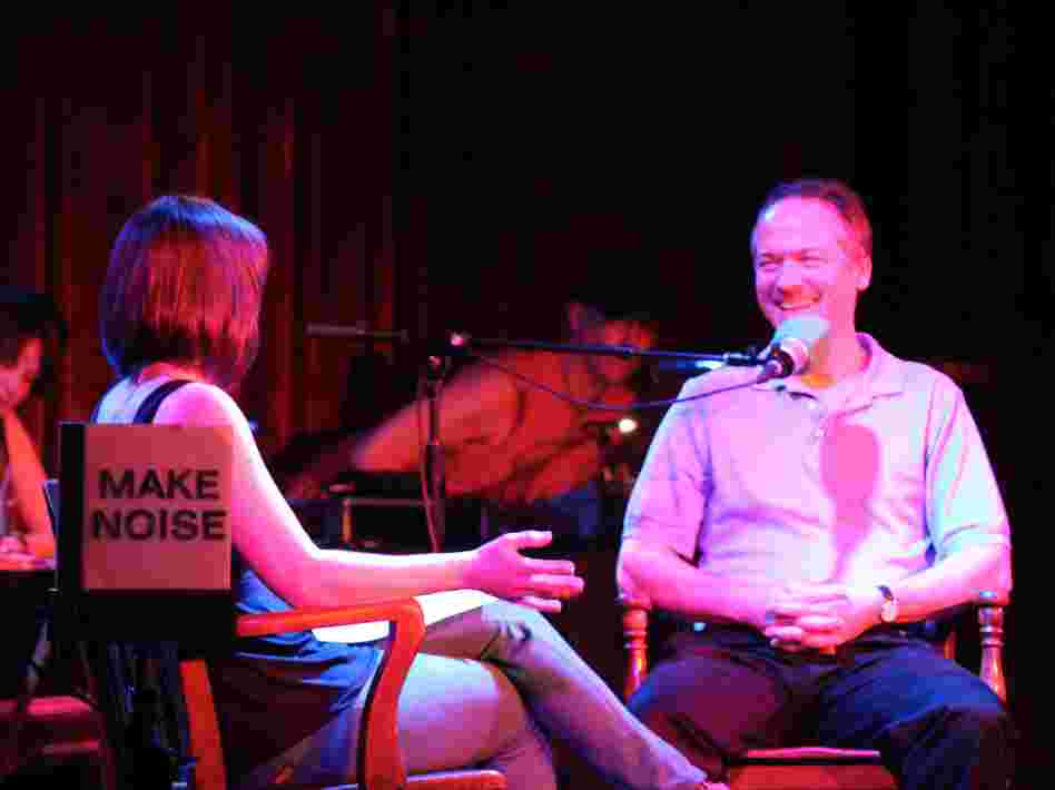 Puzzle master Will Shortz on the Ask Me Another stage.