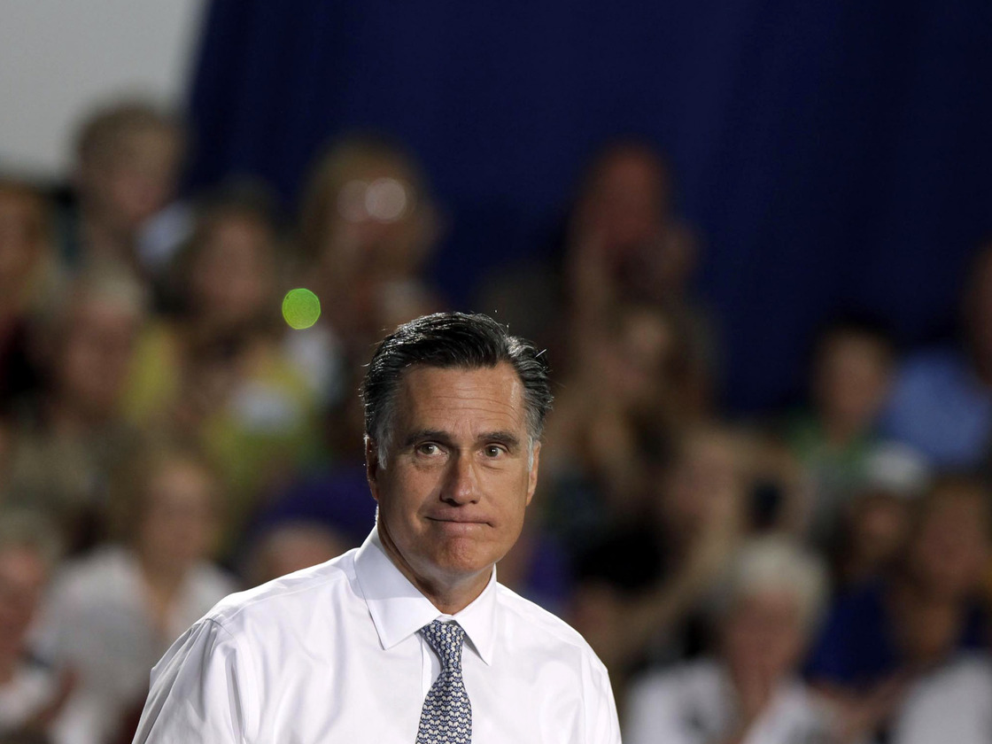 Mitt Romney speaks at a campaign rally Wednesday in Bowling Green, Ohio.