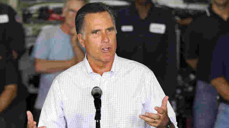 Mitt Romney speaks at a campaign stop in Roxbury, Mass., on Thursday.