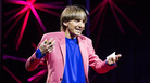 "Sonochromatic cyborg" and artist Neil Harbisson — with the implanted device that converts color to sound — at his TED talk in Edinburgh last month. "Sonochromatic cyborg" and artist Neil Harbisson — with the implanted device that converts color to sound — at his TED talk in Edinburgh last month.