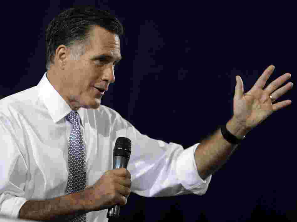 Republican presidential candidate Mitt Romney speaks at a campaign rally in Bowling Green, Ohio, on Wednesday.