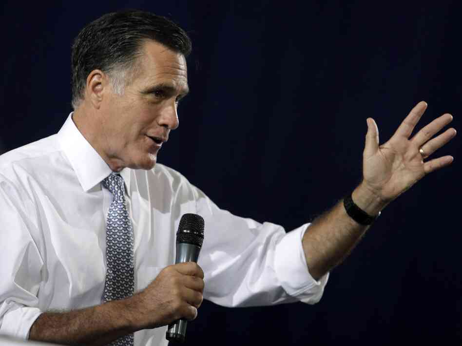 Republican presidential candidate Mitt Romney speaks at a campaign rally in Bowling Green, Ohio, on Wednesday.