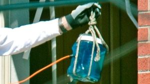 A close up look at the device. According to The Denver Post, a robot was used to move it into the apartment.