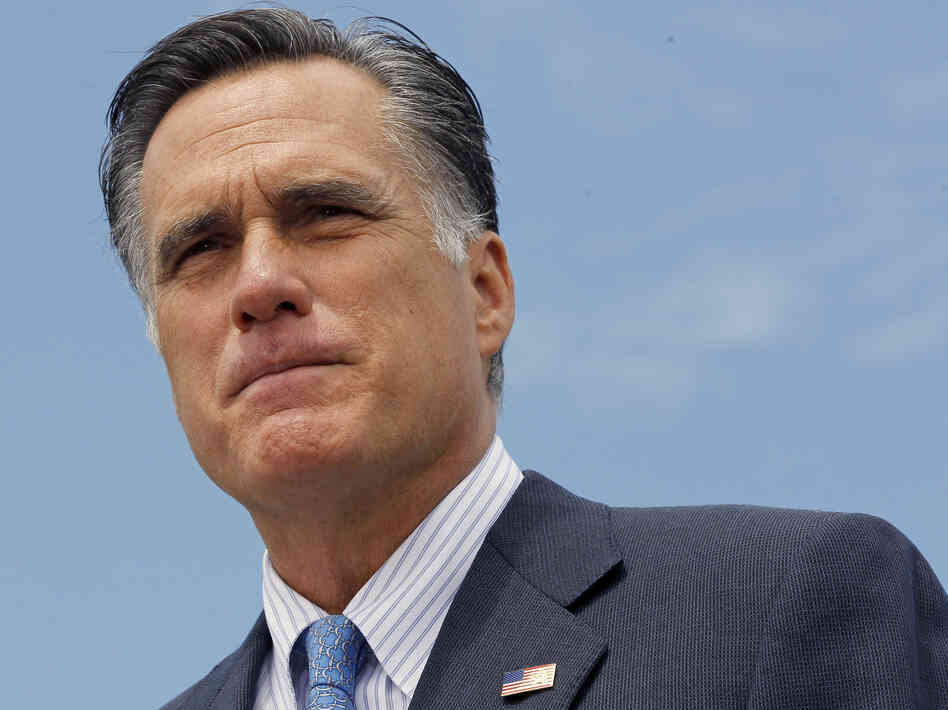 Mitt Romney speaks at a campaign event in Bow, N.H., Friday. The campaigns have released their monthly financial reports, with Romney showing an advantage over President Obama.