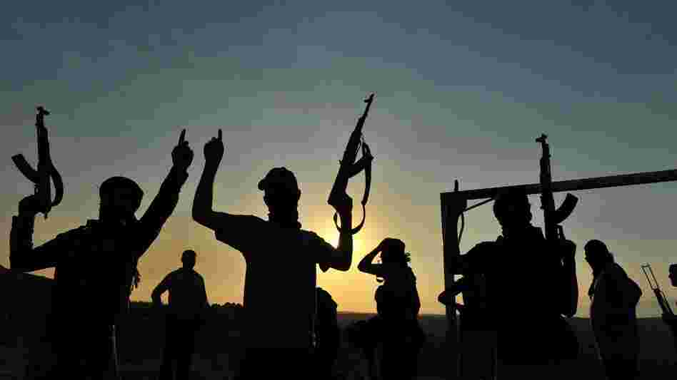 Members of the group Hamza Abdualmuttalib trained this week near the Syrian city of Aleppo.