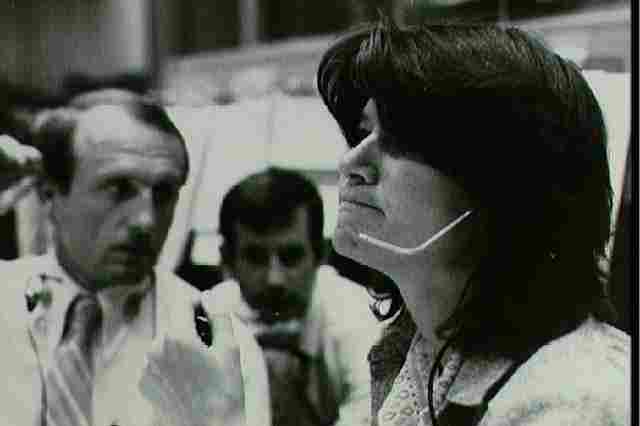 Ride inside the control room during a simulation of a shuttle flight in 1981.