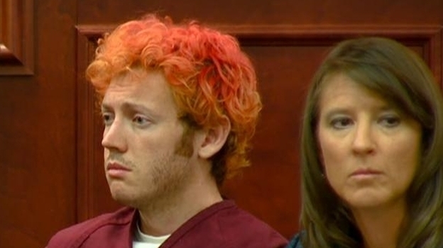 James Holmes, in an Arapahoe County, Colo., court on Monday. (KUSA-TV)