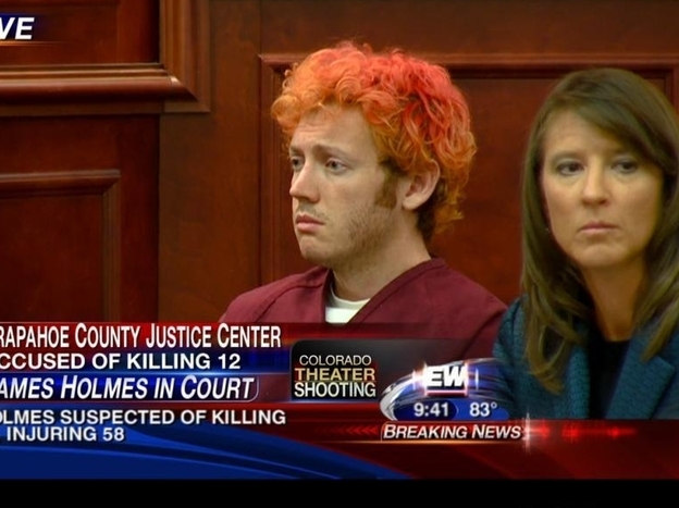  James Holmes, in an Arapahoe County, Colo., court on Monday.