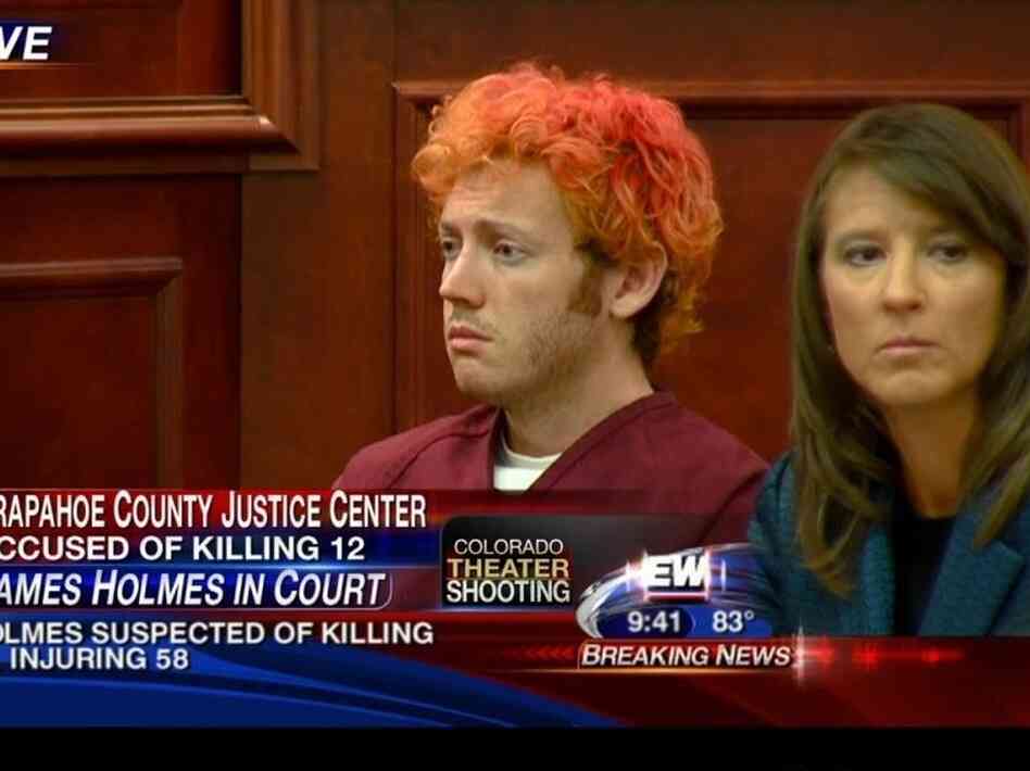 James Holmes, in an Arapahoe County, Colo., court on Monday. James Holmes, in an Arapahoe County, Colo., court on Monday.