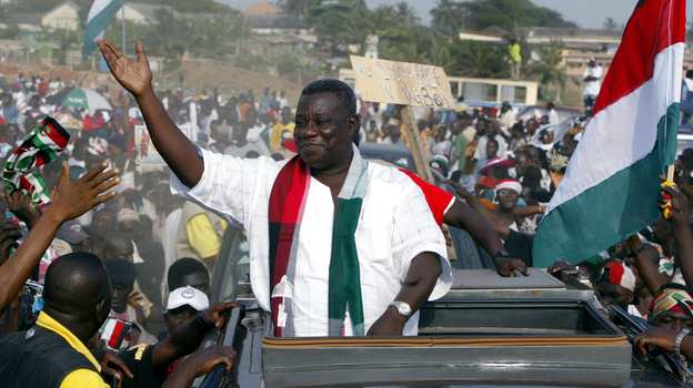 President John Atta Mills at a campaign event in 2004. (AFP/Getty Images)