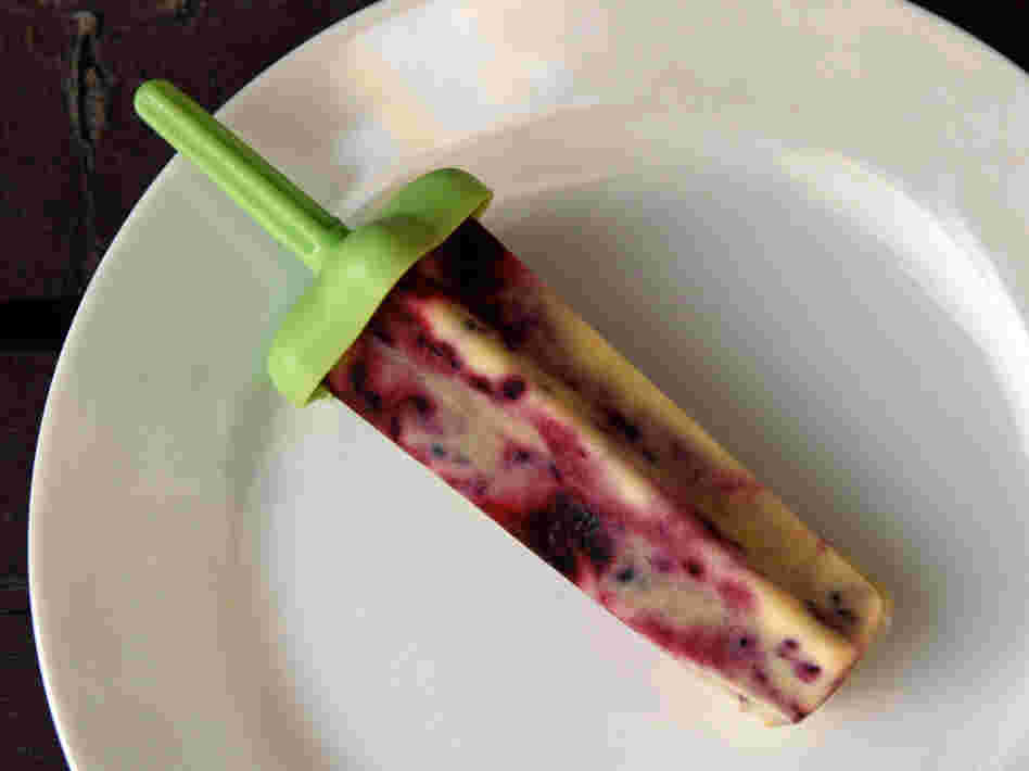 Sweet Corn And Blackberry Ice Pops
