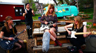 Bleached performs "Electric Chair" for a Field Recording at the 12th Street Soular Food Garden in Austin, Texas, during SXSW 2012. Bleached performs "Electric Chair" for a Field Recording at the 12th Street Soular Food Garden in Austin, Texas, during SXSW 2012.
